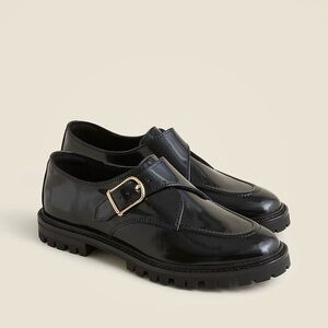 Gorgeous MODERN Black Leather Women’s Loafers with Gold Buckle